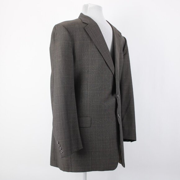 Gieves Hawkes Sz 46 XLG Brown Tan Two Button Lined 100% Wool Blazer - Picture 4 of 14
